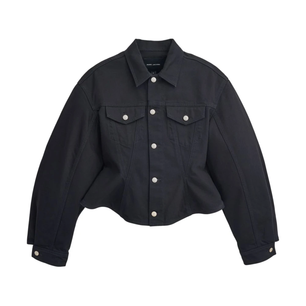 Marc Jacobs Zwarte Denim Peplum Jas Black Dames