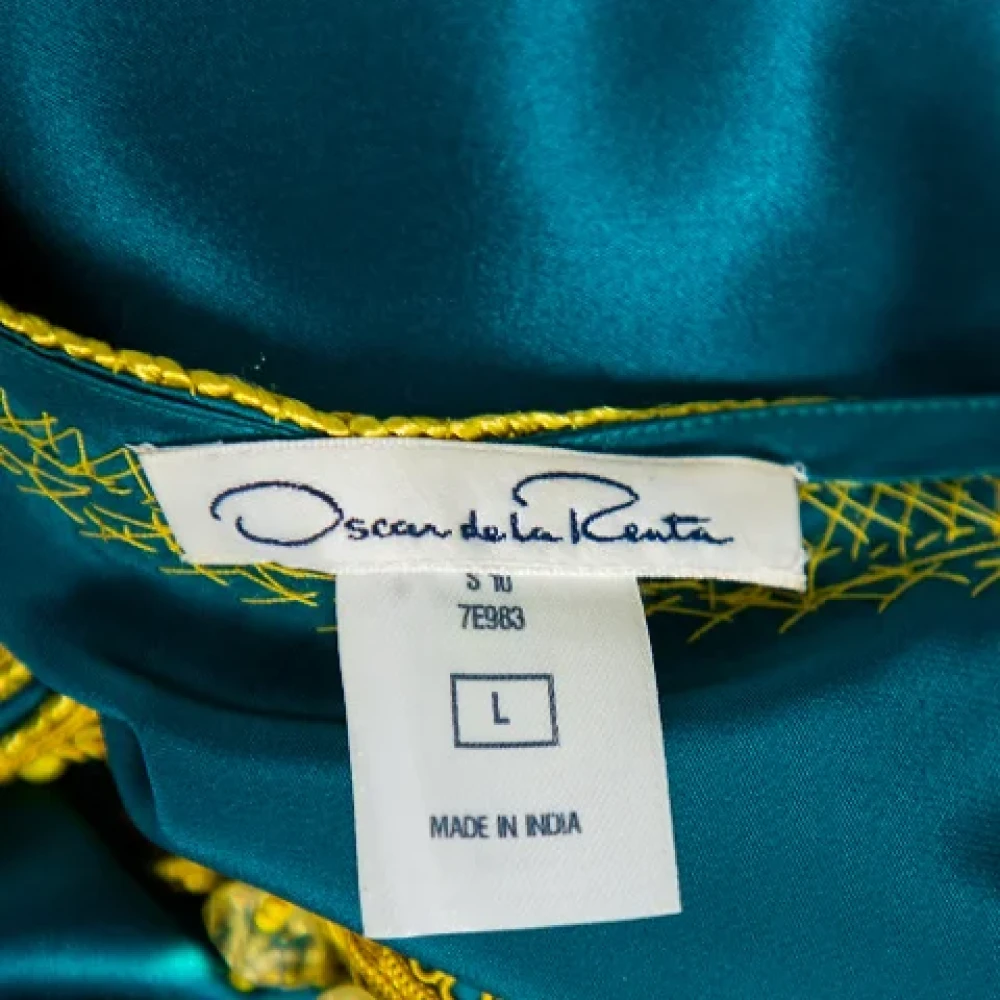 Oscar De La Renta Pre-owned Satin tops Green Dames