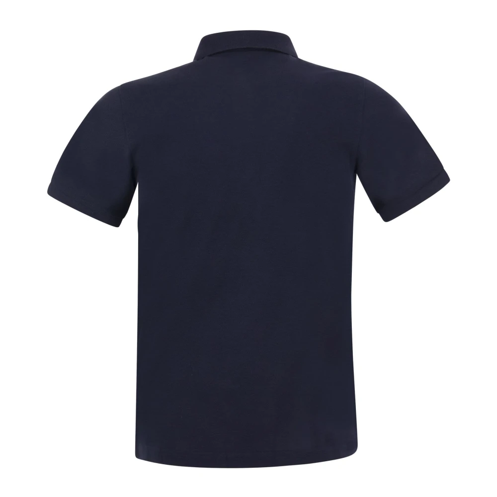 Fay Stretch Poloshirt met Geborduurd Logo Blue Heren