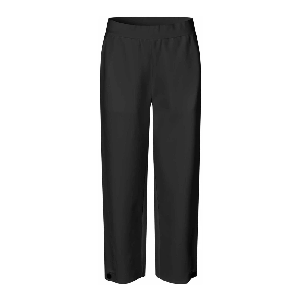 Masai Elastische Taille Wijde Pijp Zwarte Broek Black Dames