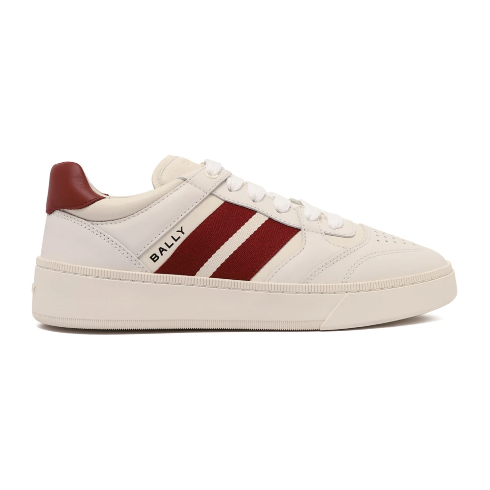 Bally Roomwit Donkerrode Leren Sneakers Heren Schoenen