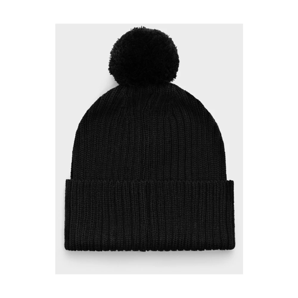 Stutterheim Pompon Ribgebreide Muts Black Unisex