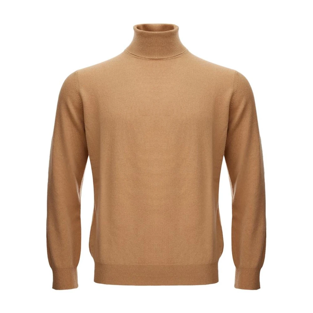 Kangra Men's Brown Turtlenecks, 2XL, Luxurious Wool Jumper