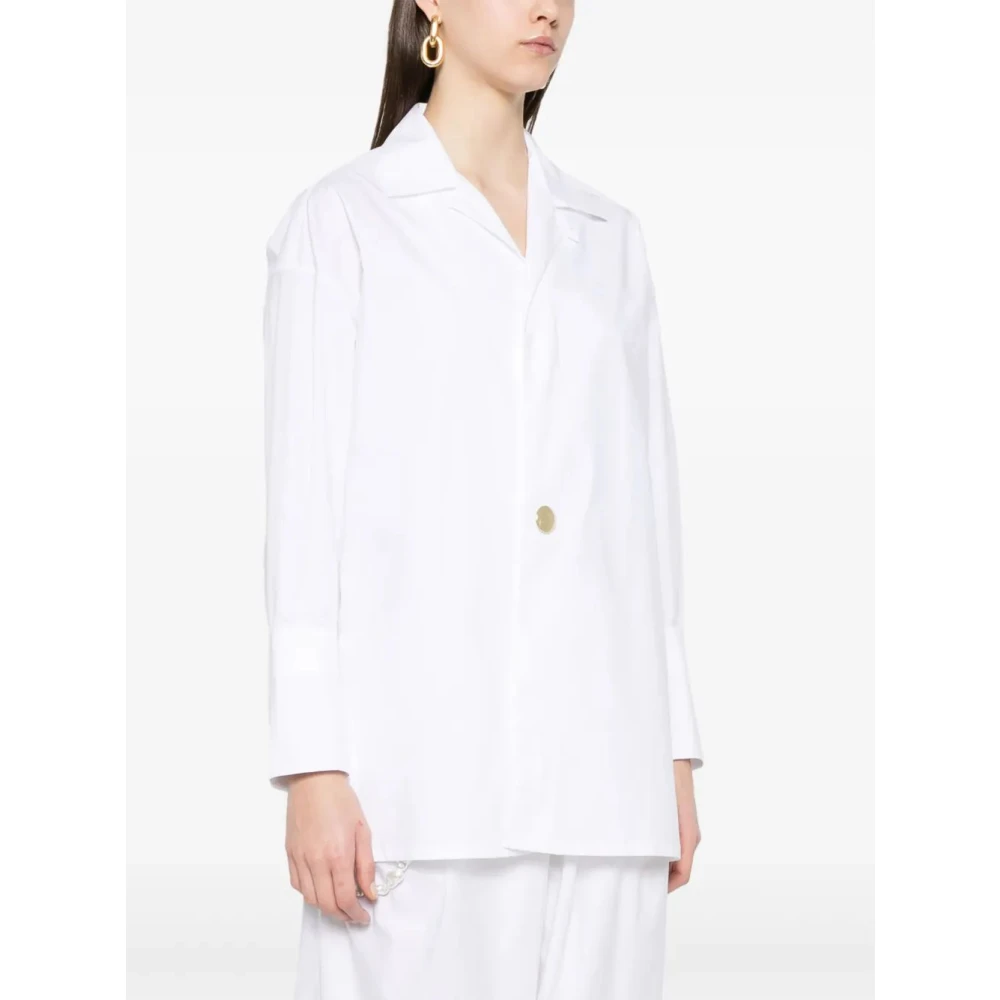 Darkpark Popeline Tuniek Stijl Shirt White Dames
