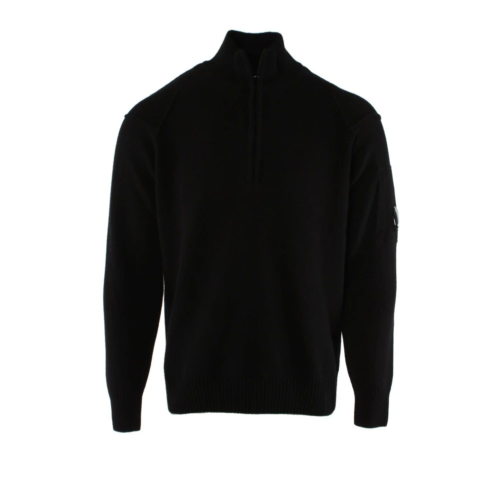 C.p. Company Men's Black Wool Blend Turtleneck Jumper - Turtlenecks - 2XL - Knitwear