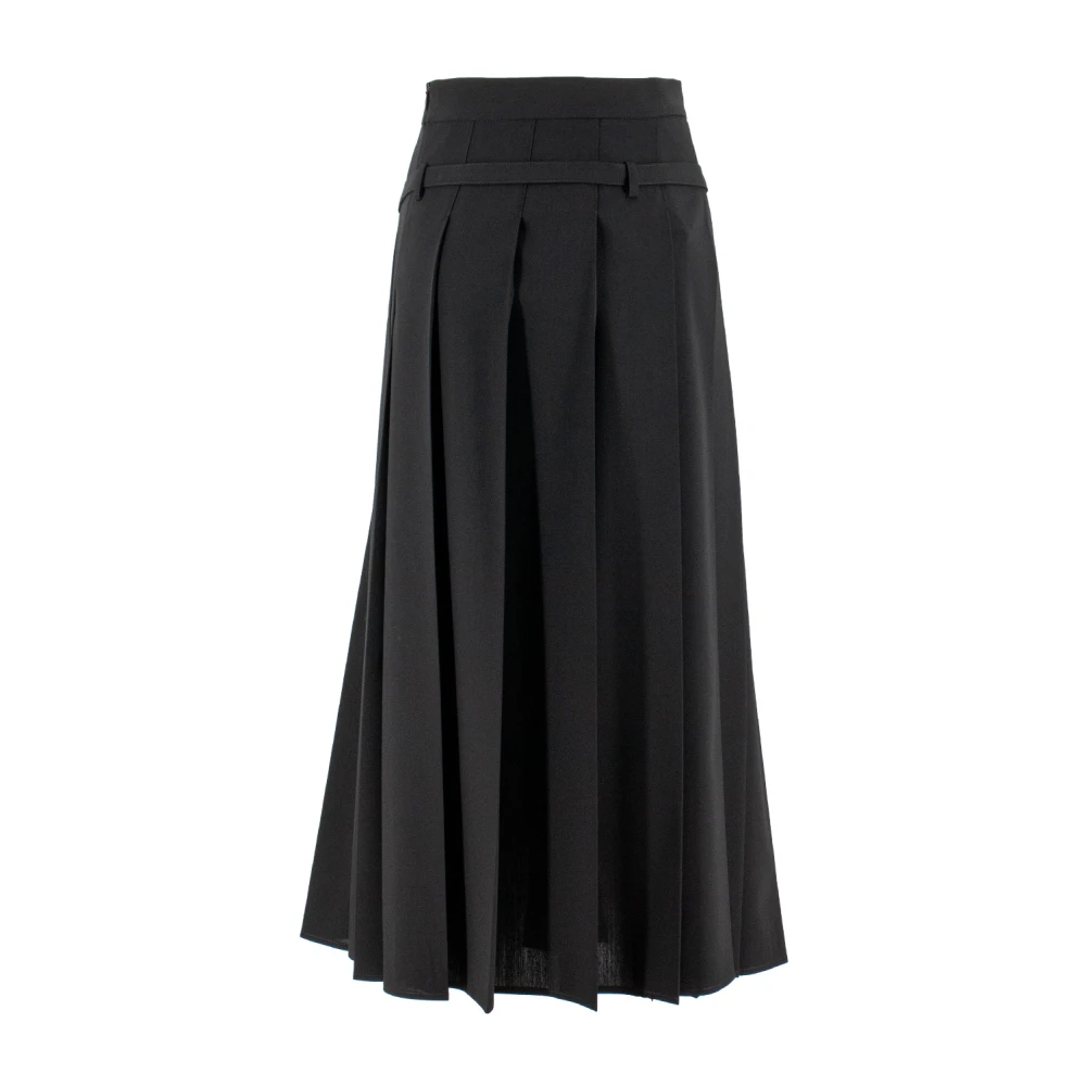 Fabiana Filippi Elegant High-Waisted Wool Midi Skirt Black Dames