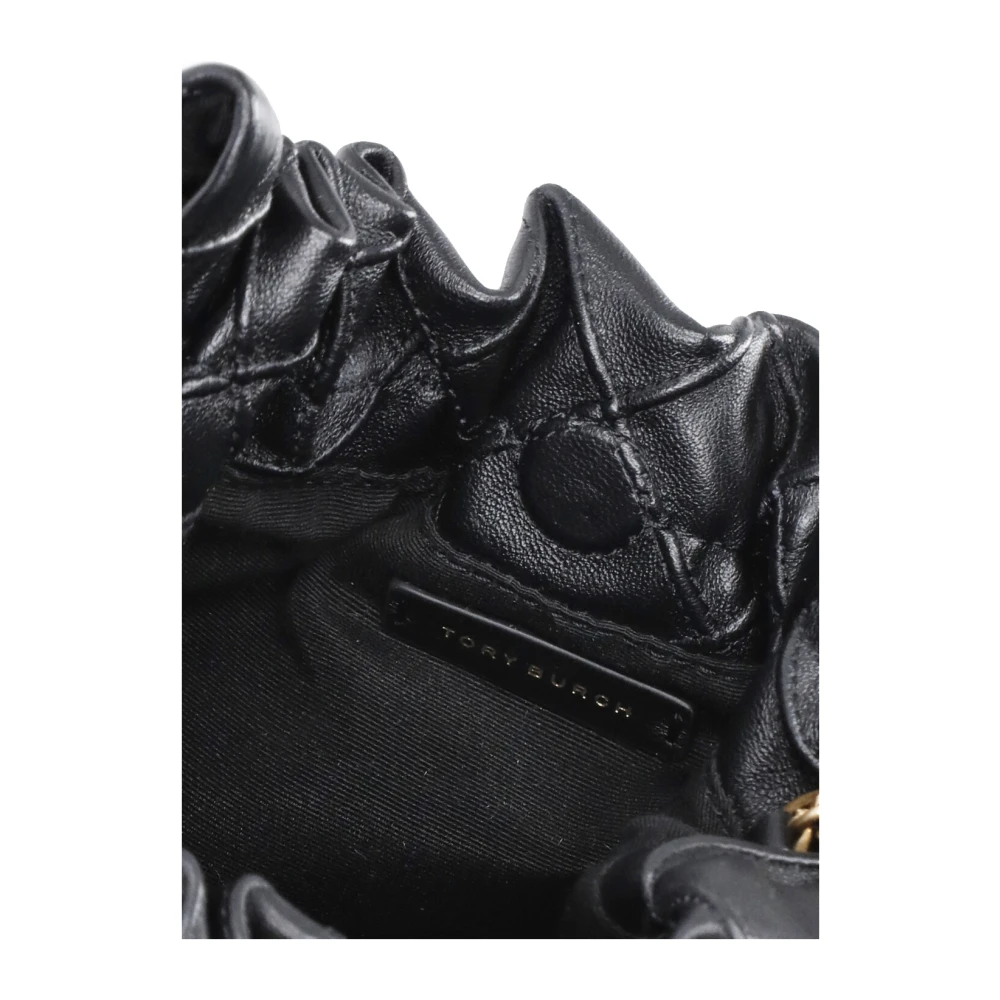 TORY BURCH Zwarte leren schoudertas met ketting Black Dames