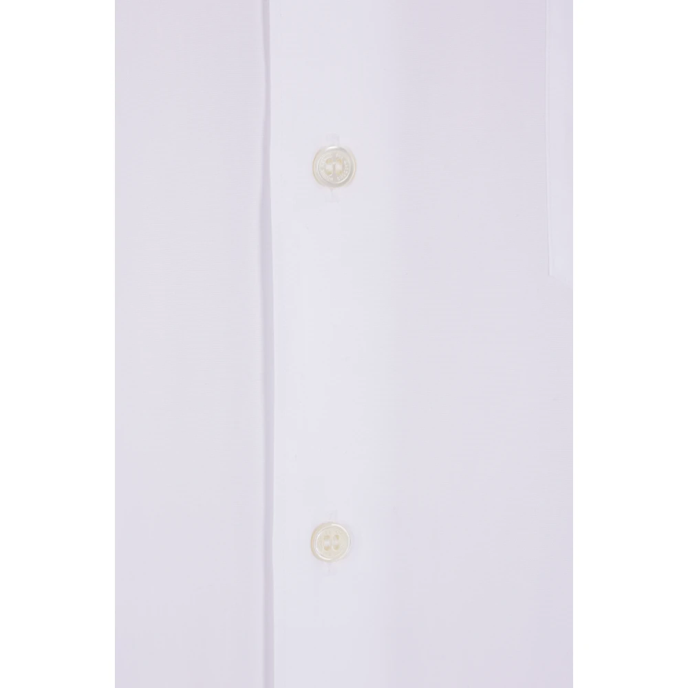 Comme des Garçons Korte Mouw Poplin Logo Geborduurd Overhemd White Heren