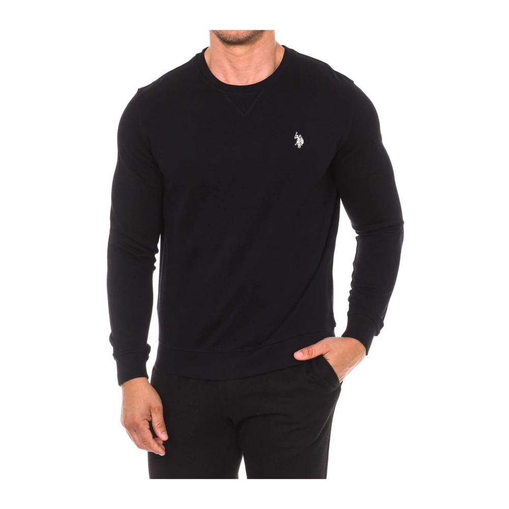 U.s. Polo Assn. Men's Black Round Neck Sweatshirt