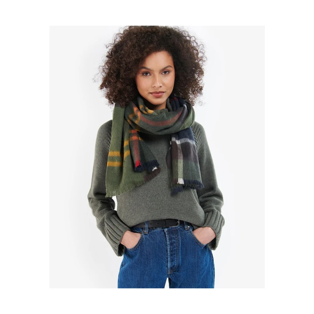 Barbour Groene Wollen Sjaal Lgs0354 Multicolor Dames