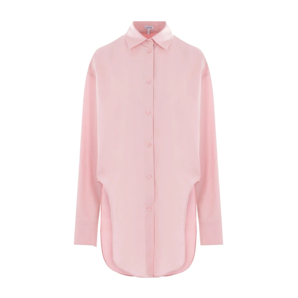 Loewe Roze oversized katoenen overhemd met Anagram borduurwerk Pink Dames