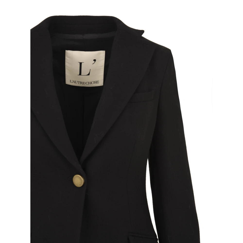 L'Autre Chose Zwarte Jas voor Vrouwen Black Dames