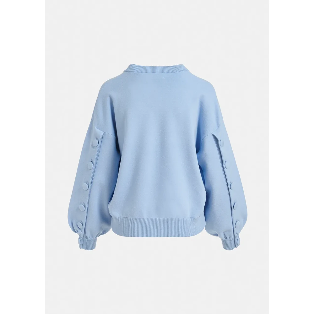 Essentiel Antwerp Knoopversierde Fiore Sweater Blue Dames