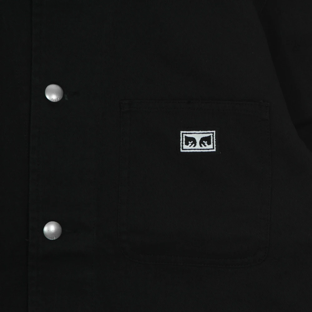 Obey Zwarte zomer werkjas met kraag Black Heren