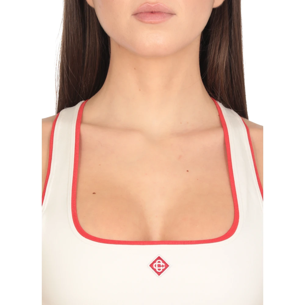 Casablanca Witte Mouwloze Top met Logopatch White Dames