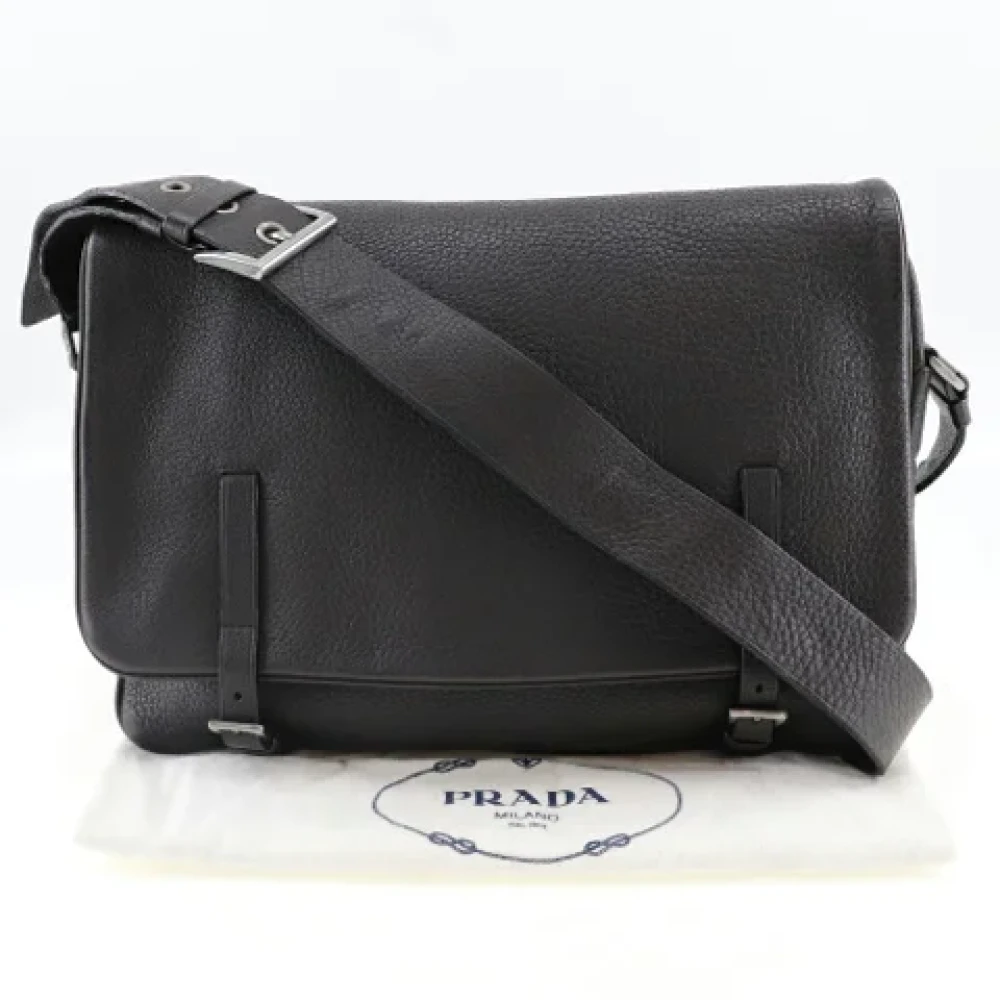Prada Vintage Pre-owned Leather shoulder-bags Brown Heren