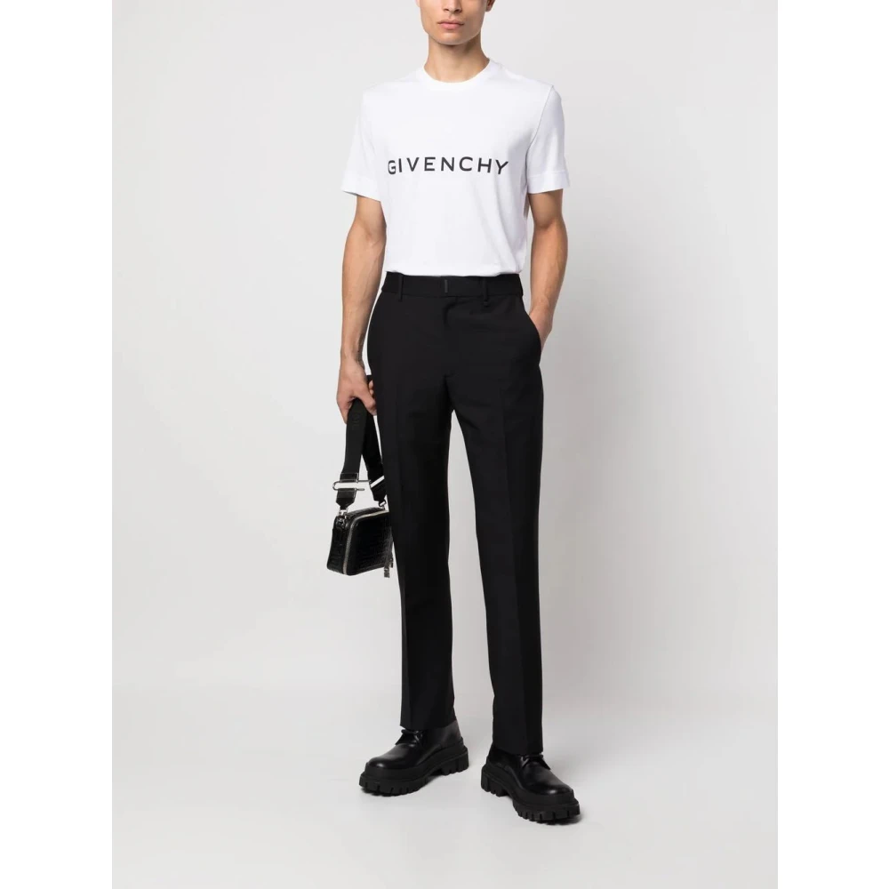 Givenchy Logo Print Katoenen T-Shirt White Heren