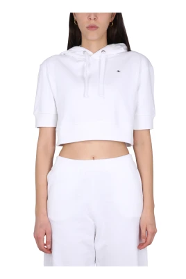 Kortärmad Cropped Hoodie