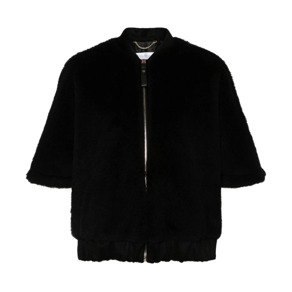 Max Mara Zwarte Teddy Bomberjack Black Dames