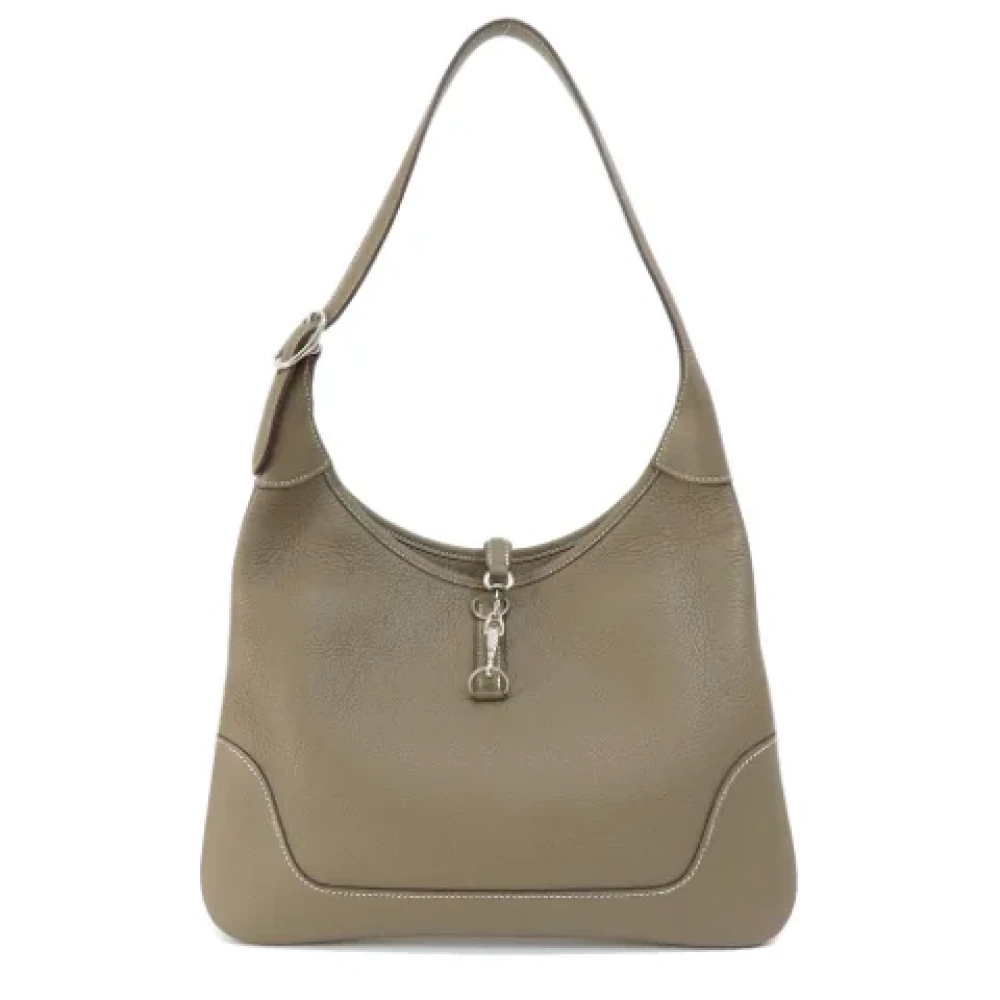 Hermès Vintage Pre-owned Leather shoulder-bags Beige Dames