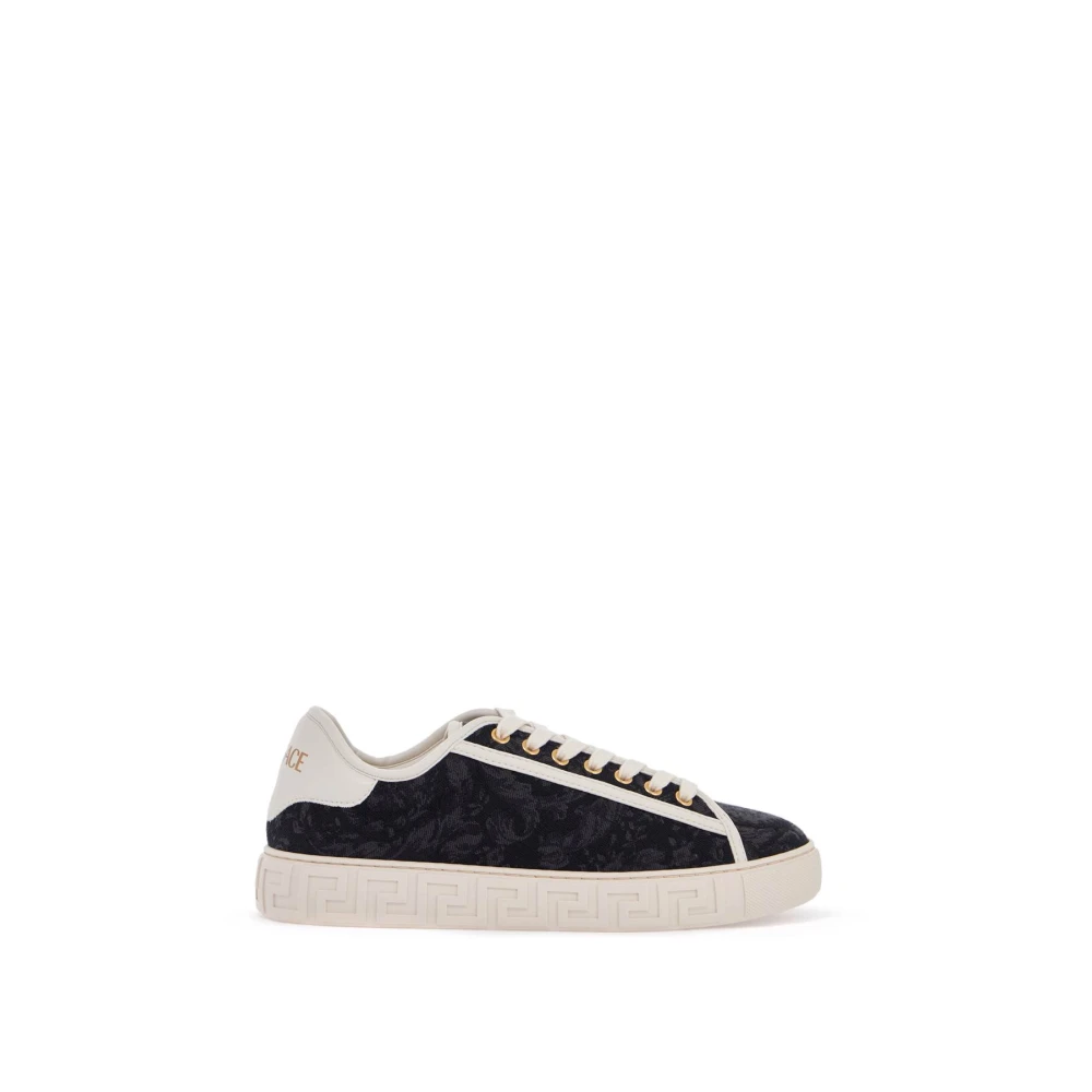 Versace Barocco Jacquard Katoen Sneakers Black Dames