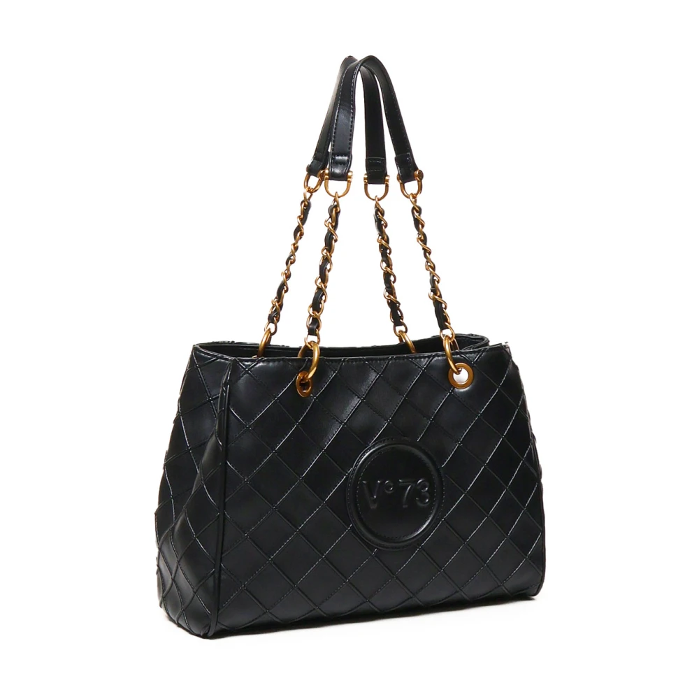 V73 Zwarte Winkel Tas met Drie Compartimenten Black Dames