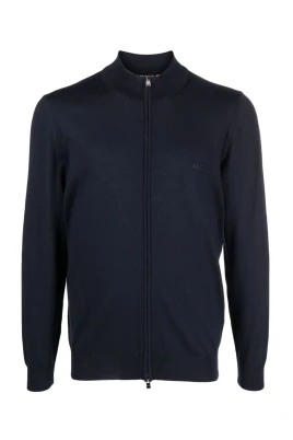 Blå Zip Cardigan