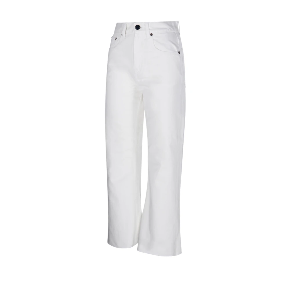 Victoria Beckham Witte Wide Leg Cropped Jeans White Dames