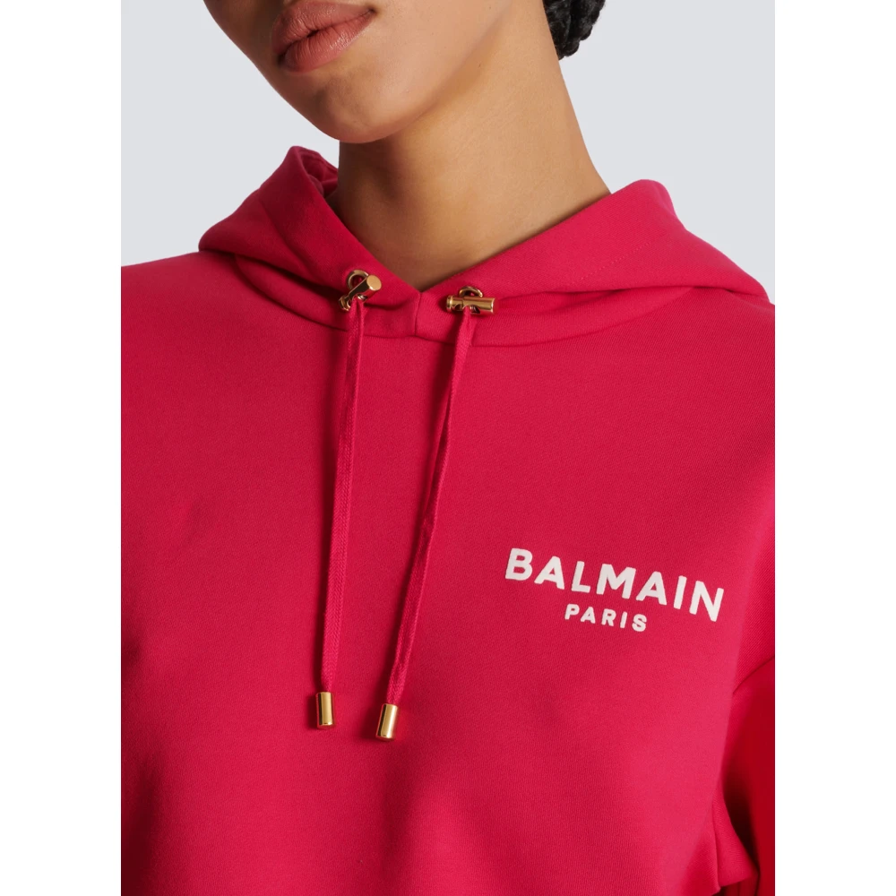 Balmain Flocked Paris hoodie Pink Dames