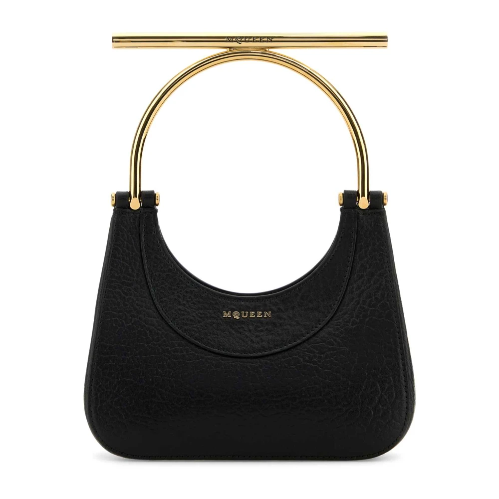 Alexander mcqueen Mini Cross-Bar Handtas in Zwart Leer Black Dames