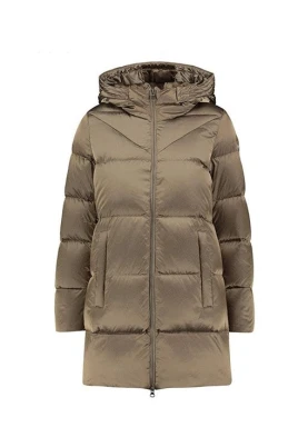 Beige Nylonjacka med huva