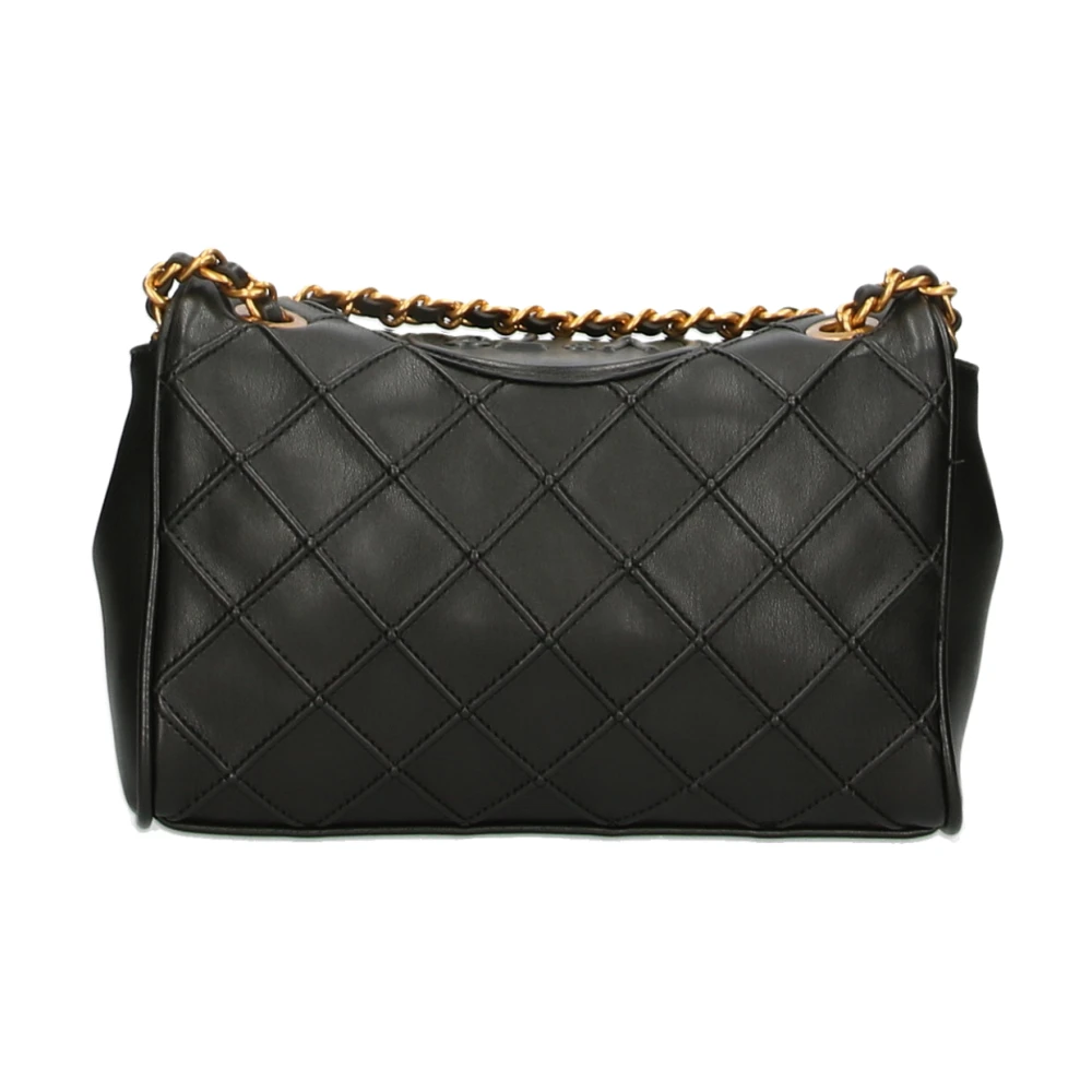 V73 Gewatteerde schoudertas met kettinghengsels Black Dames