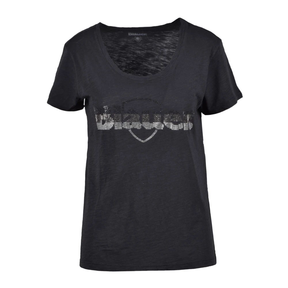 Blauer Katoenen T-shirt Pink Dames