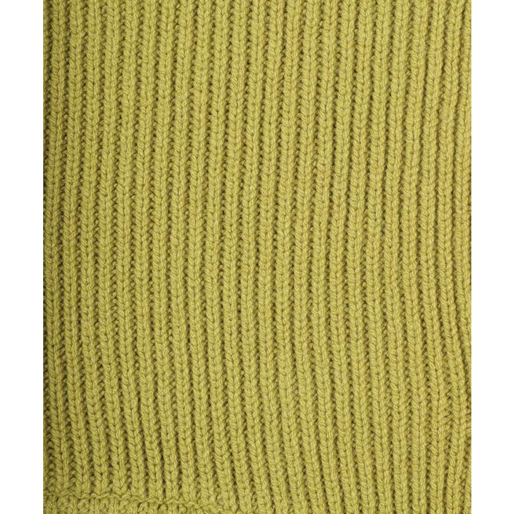 Rick Owens Geribbelde Gebreide Balaclava Green Heren