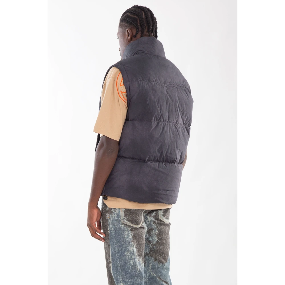 Diesel Faded Puffer Vest voor vrouwen Black Heren