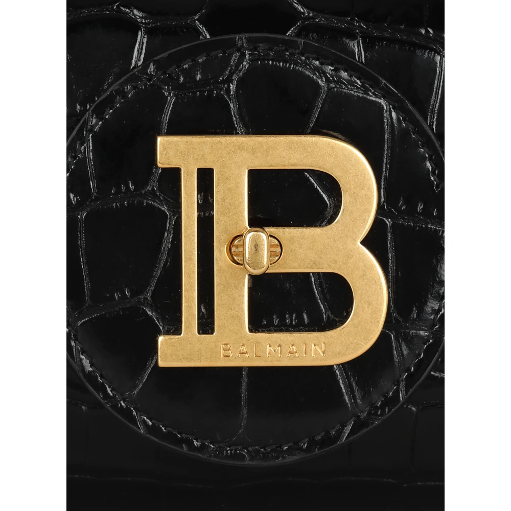 Balmain B-Buzz Pouch 23 leren clutch Black Dames