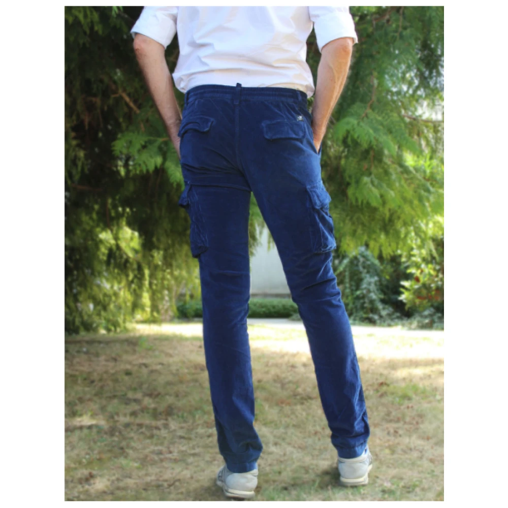 Mason's Cargo Velours Broek Blue Heren
