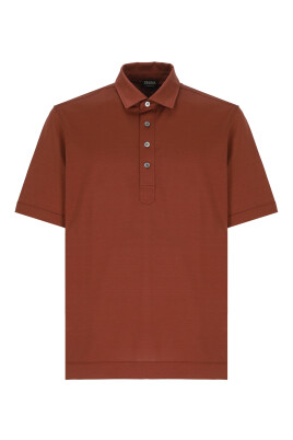 brun-bomull-silk-polo-skjorta