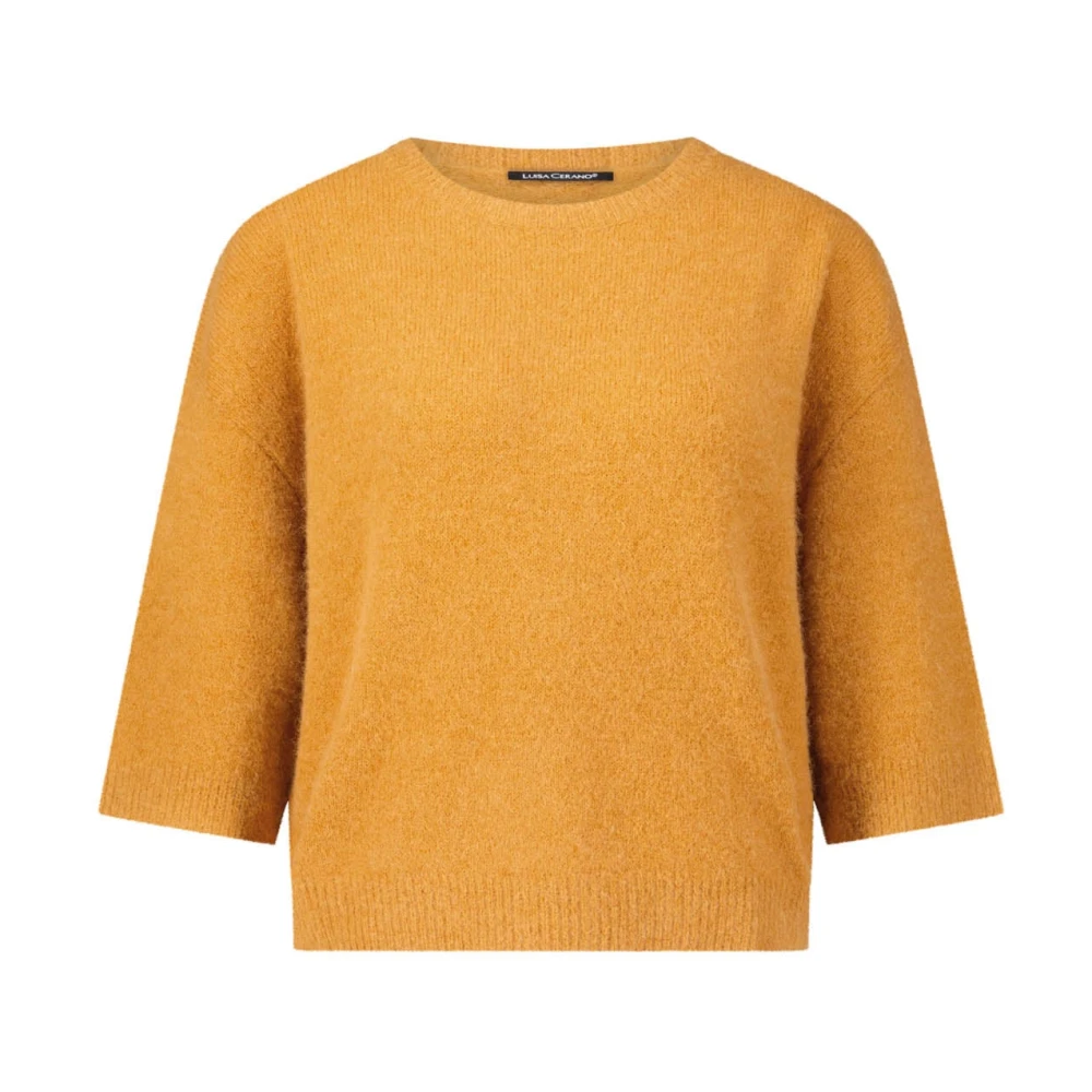LUISA CERANO Alpaca korte mouw trui Yellow Dames
