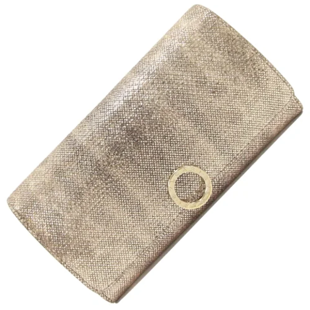 Bvlgari Vintage Pre-owned Leather wallets Beige Dames