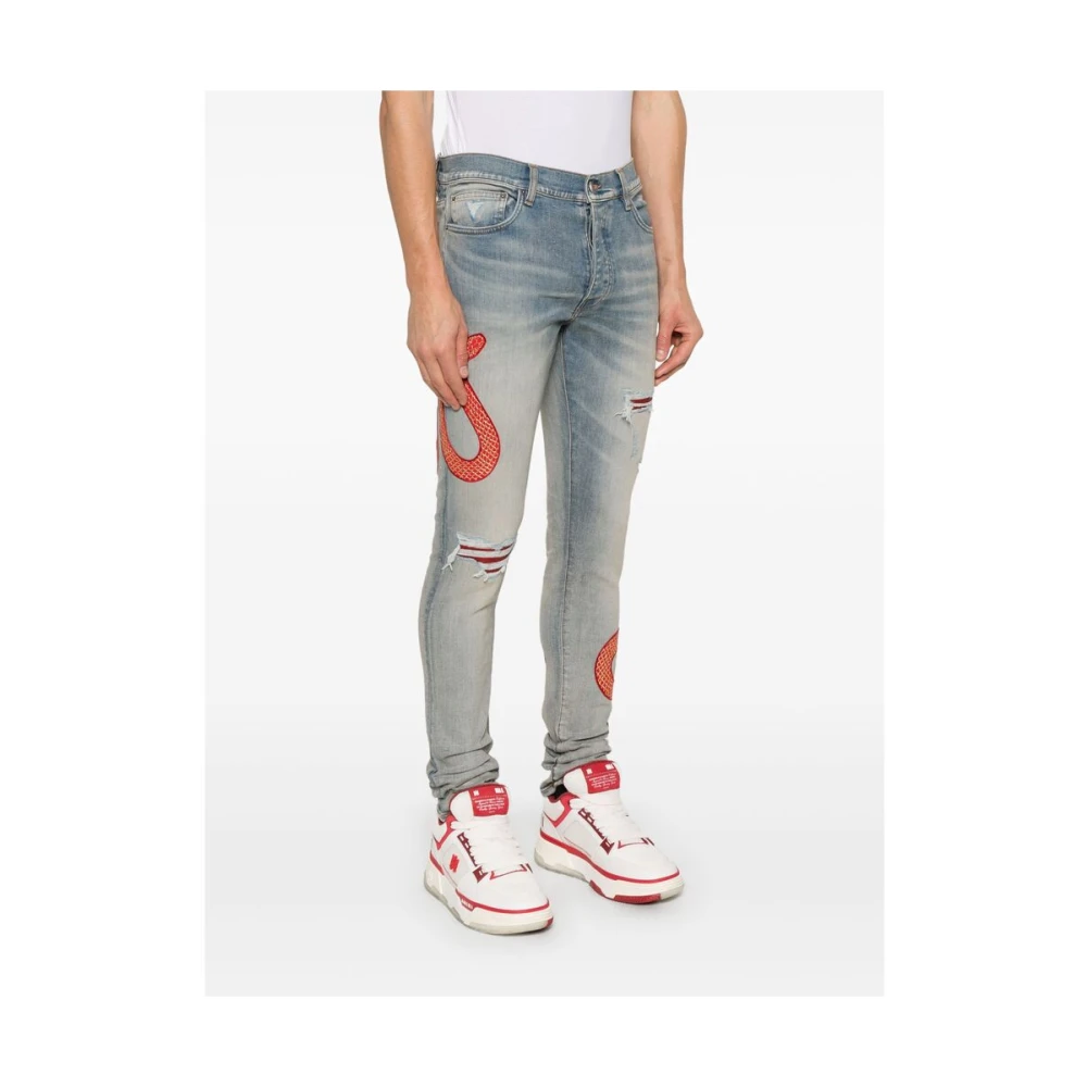 Amiri Lichtblauwe Ripped Jeans Klassieke Stijl Blue Heren