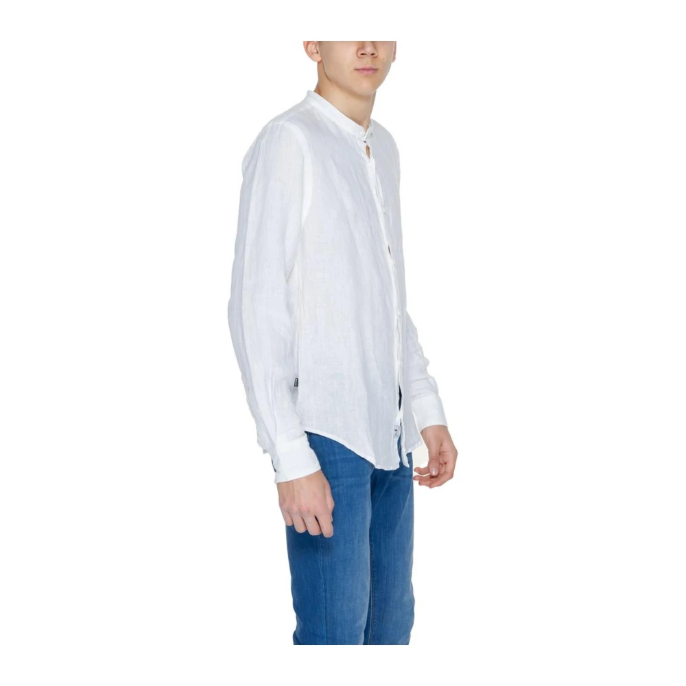 Blauer Linnen Overhemd Collectie White Heren