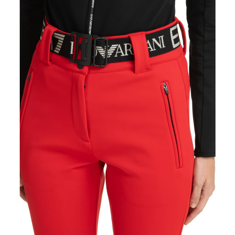 Emporio Armani EA7 Hoge taille ski broek met drukknopen Red Dames