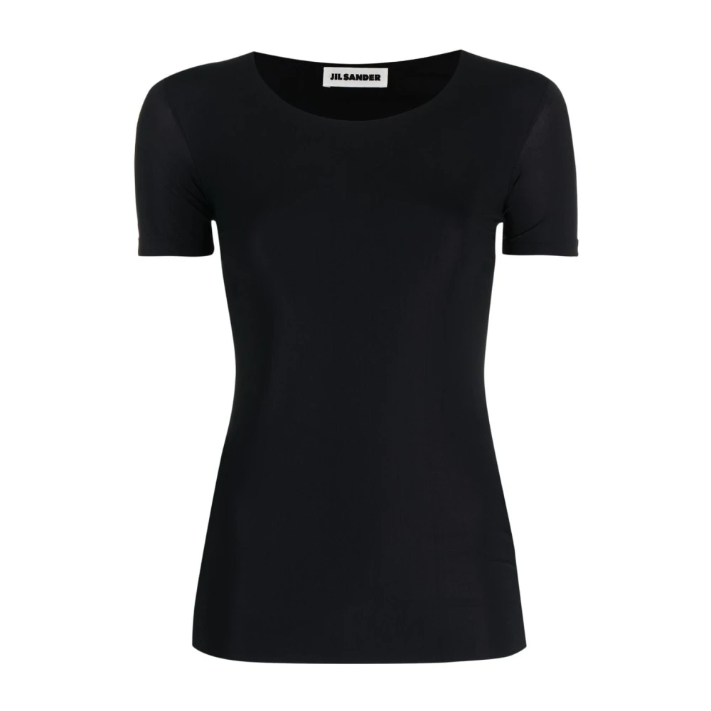 Jil Sander Zwarte Nylon T-shirt Black Dames
