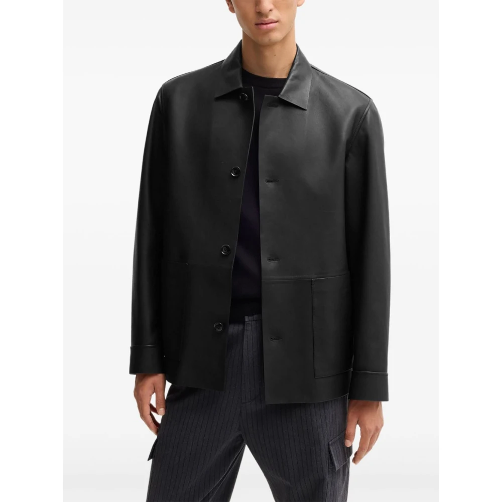 Hugo Boss Zwarte knoopjas met zakken Black Heren