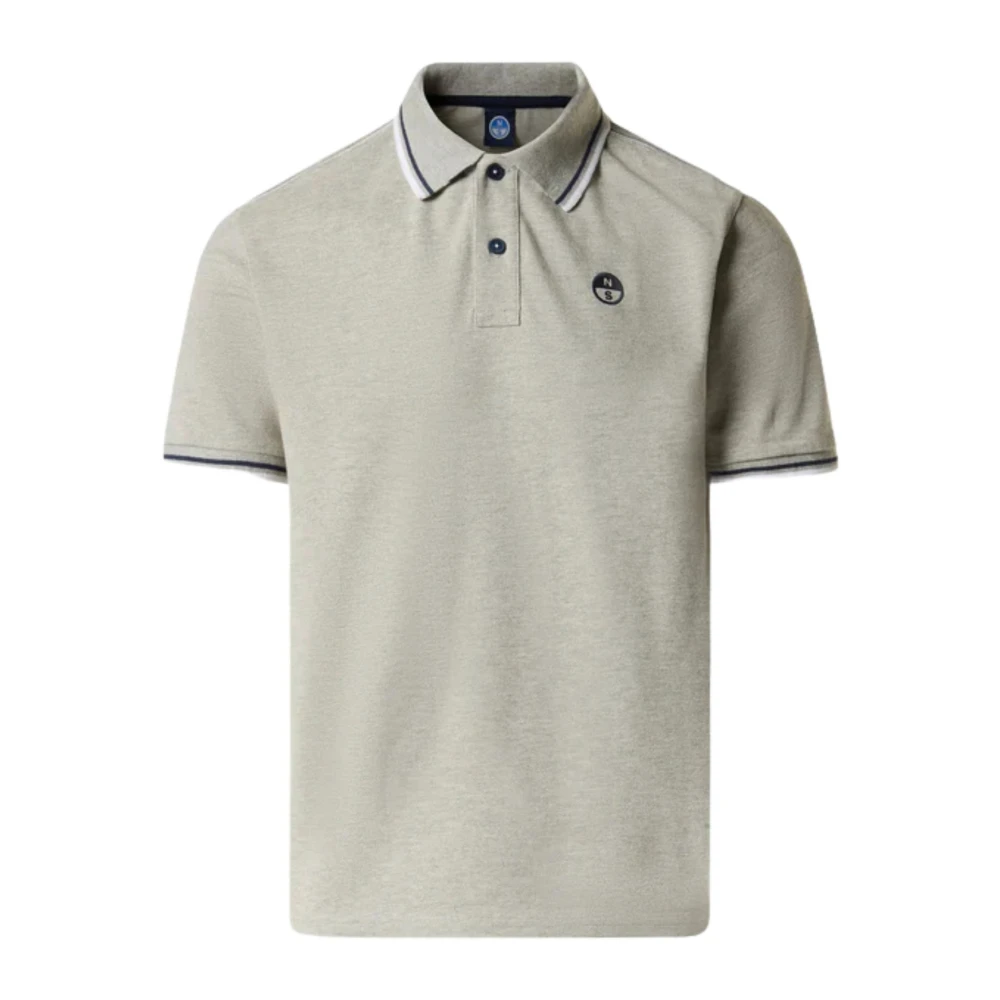North Sails Men's Gray Polo Shirt With Striped Trims - Polo Shirts - 2XL - Tops