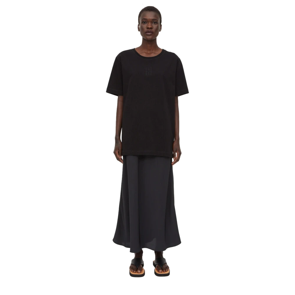 By Malene Birger Zwart Loose-Fit Katoenen T-Shirt By Herenne Birger Black Dames