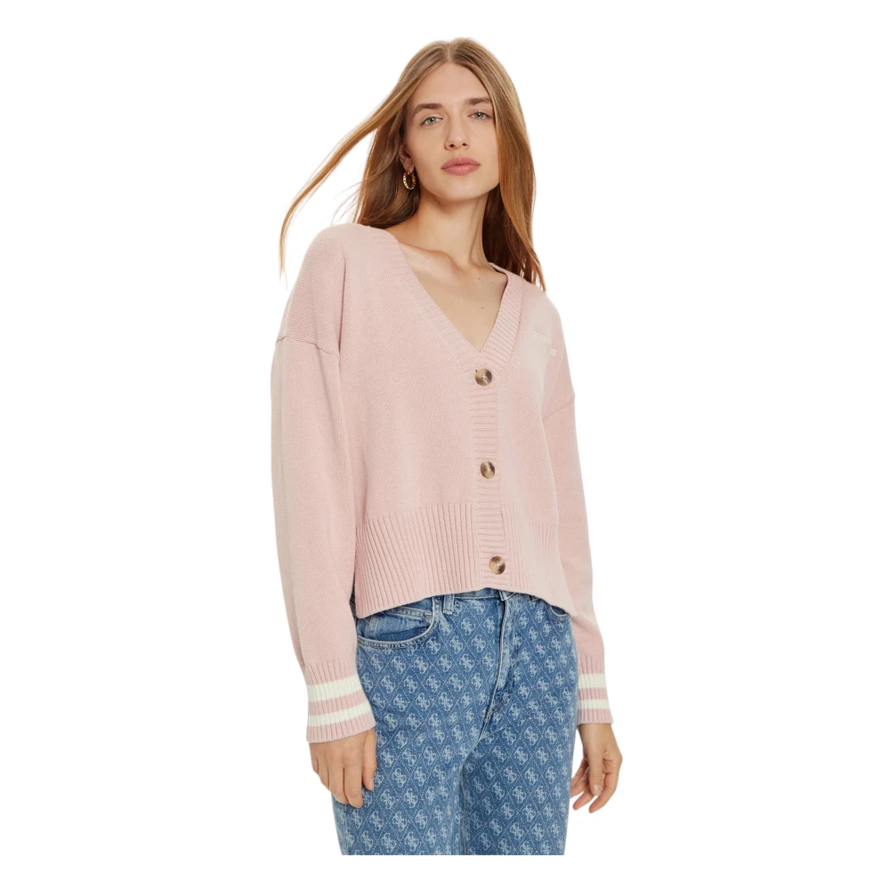 Guess Vintage-geïnspireerde Gebreide Vest Pink Dames