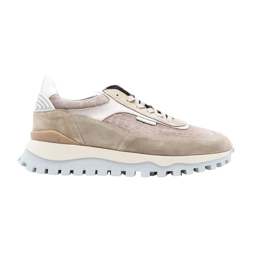 Van Bommel Taupe Mocka Läder Sneaker Beige, Dam