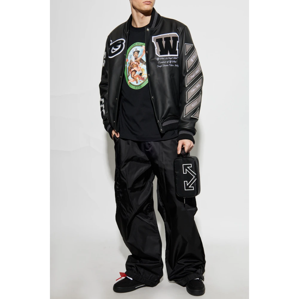 Off White Bedrukt T-shirt Black Heren